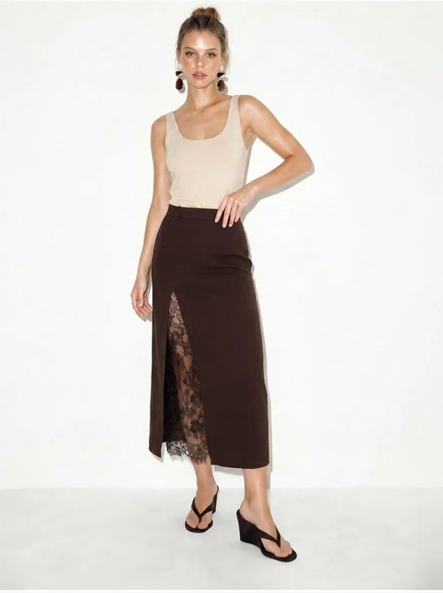 Jupe crayon midi en dentelle, taille haute lucci - Kiabi Jupe crayon midi en dentelle, taille haute lucci - Kiabi