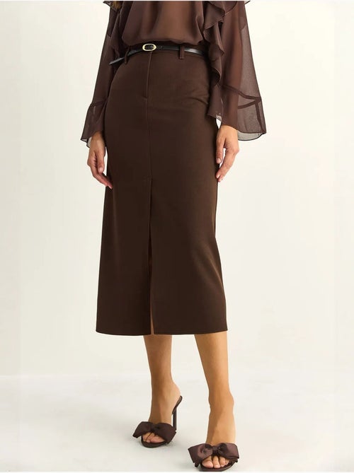 Jupe crayon midi taille haute avec fente lucci - Kiabi Jupe crayon midi taille haute avec fente lucci - Kiabi