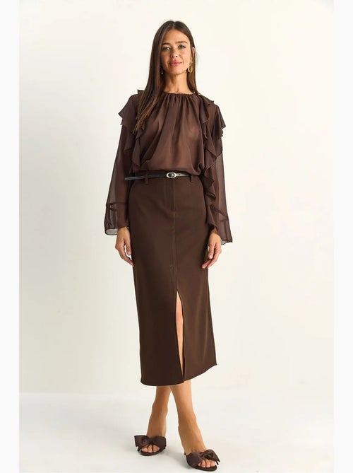 Jupe crayon midi taille haute avec fente lucci - Kiabi Jupe crayon midi taille haute avec fente lucci - Kiabi
