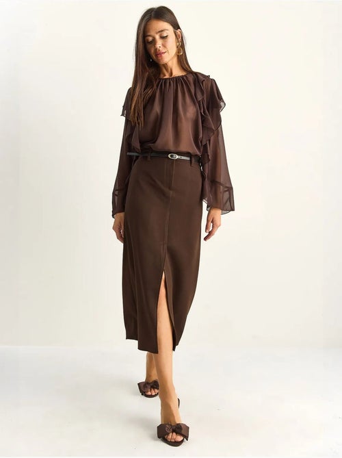 Jupe crayon midi taille haute avec fente lucci - Kiabi Jupe crayon midi taille haute avec fente lucci - Kiabi