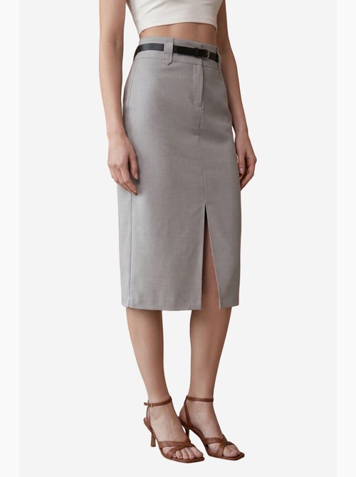 Jupe crayon midi taille haute avec fente my fashion - Kiabi