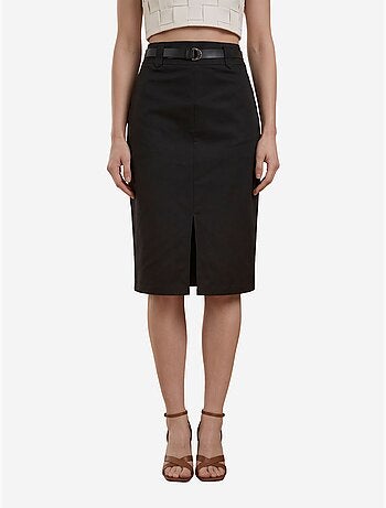 Jupe crayon midi taille haute avec fente my fashion