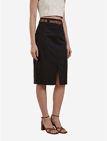Jupe crayon midi taille haute avec fente my fashion