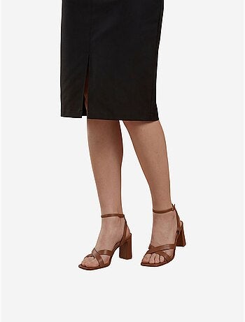 Jupe crayon midi taille haute avec fente my fashion