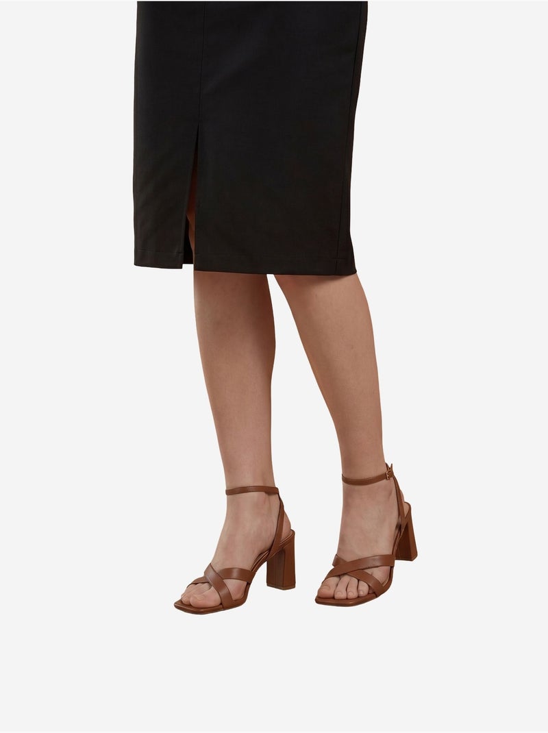 Jupe crayon midi taille haute avec fente my fashion Noir - Kiabi