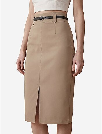 Jupe crayon midi taille haute avec fente my fashion