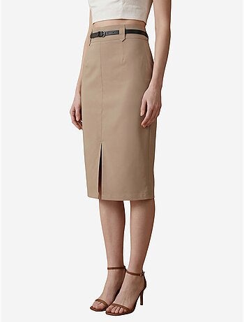 Jupe crayon midi taille haute avec fente my fashion