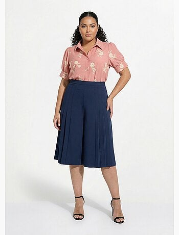 Jupe-culotte ample longue ceinture semi élastiquée - Afibel