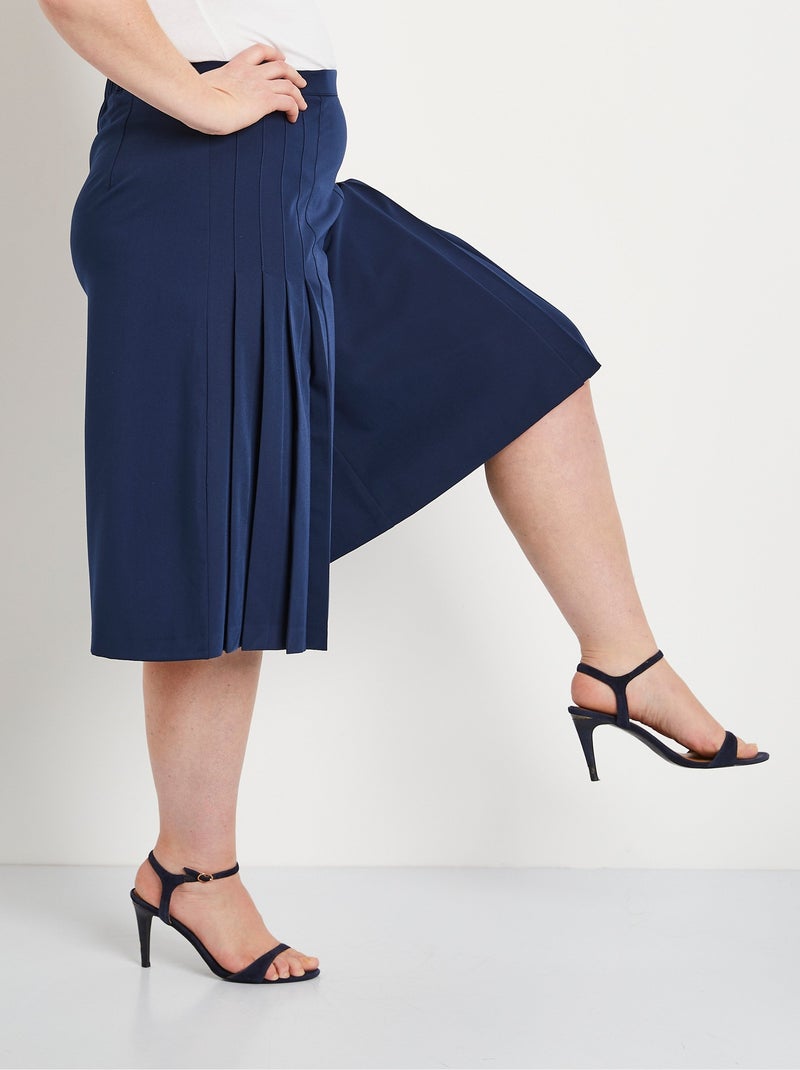 Jupe-culotte ample longue ceinture semi élastiquée - Afibel Bleu marine - Kiabi