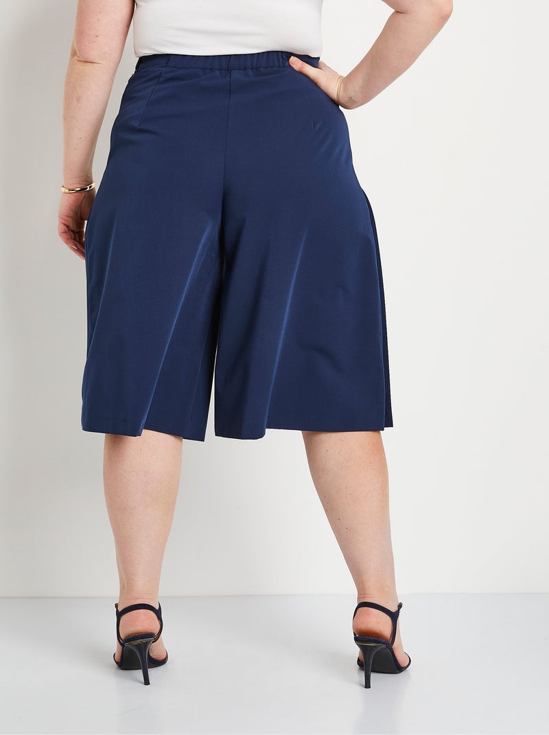 Jupe-culotte ample longue ceinture semi élastiquée Bleu - Kiabi