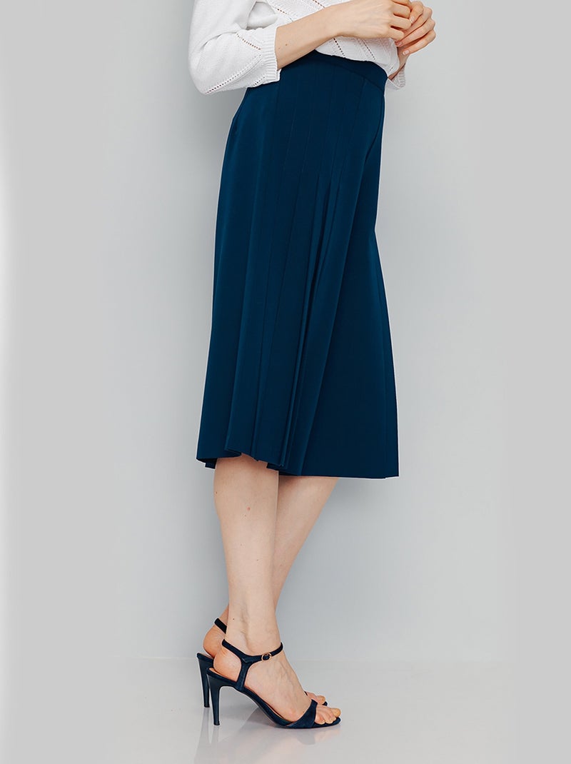 Jupe-culotte ample longue ceinture semi élastiquée Bleu - Kiabi