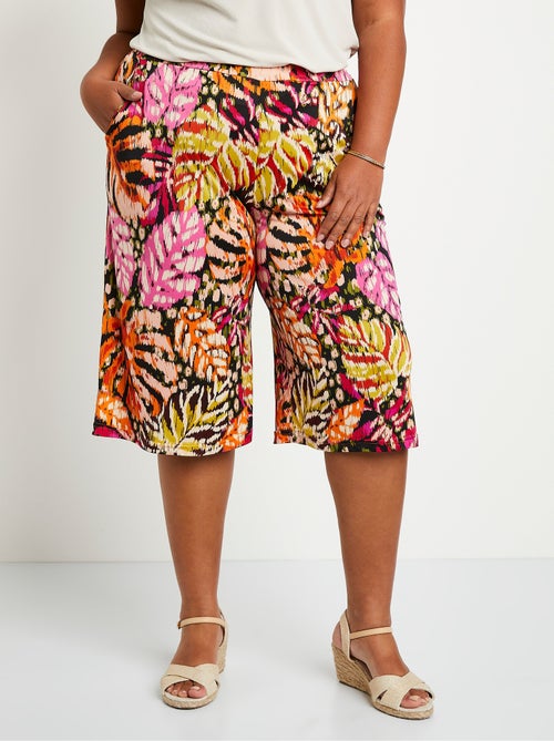 Jupe-culotte ample taille élastiquée imprimée - Afibel - Kiabi