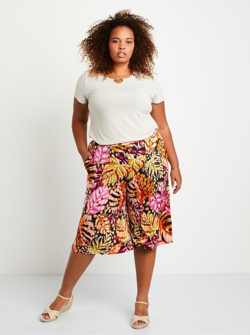 Jupe-culotte ample taille élastiquée imprimée - Afibel - Kiabi