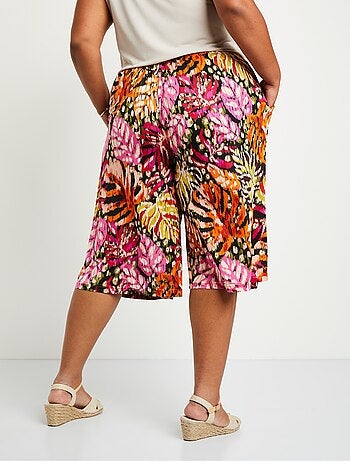 Jupe-culotte ample taille élastiquée imprimée