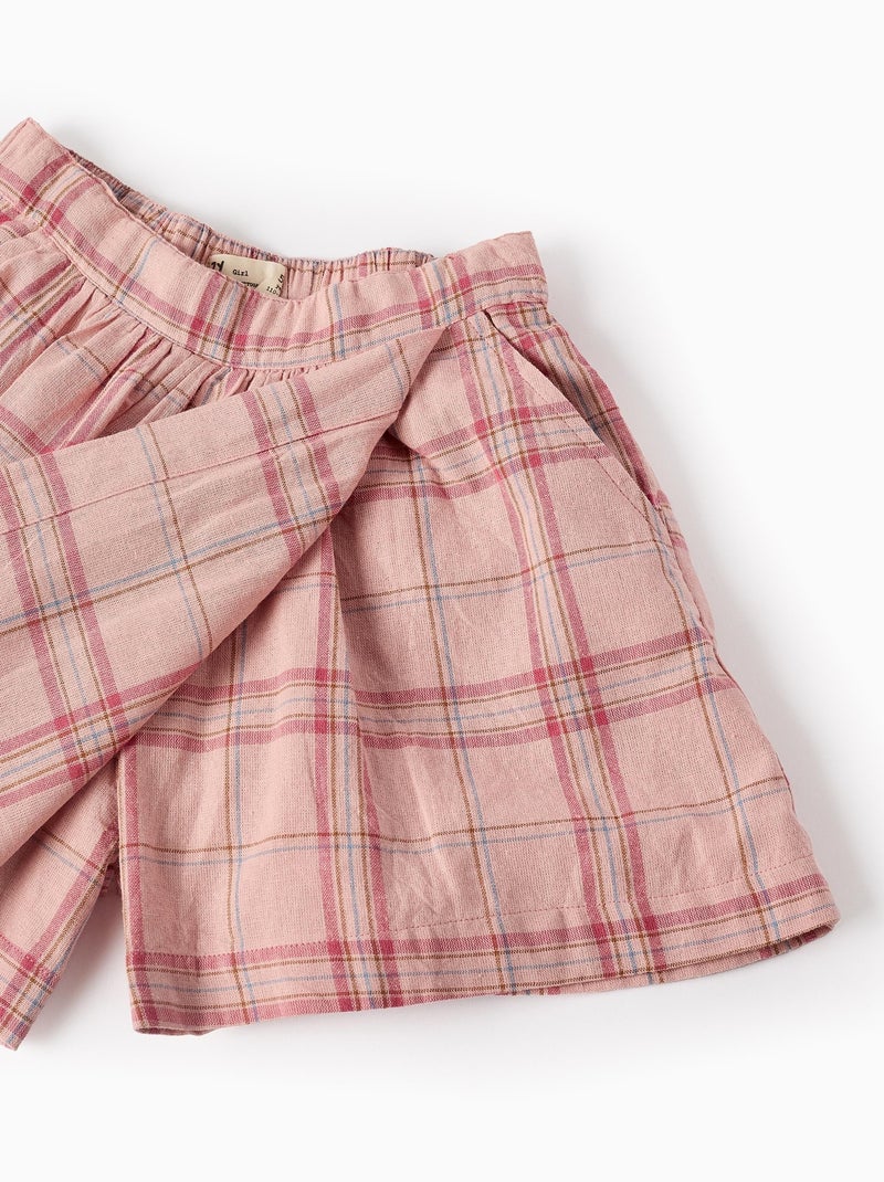 Jupe-Culotte avec Carreaux Rose - Kiabi