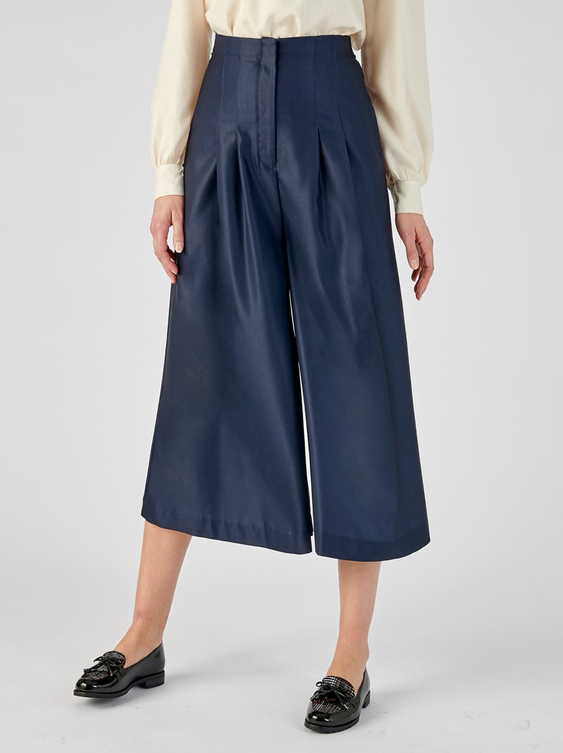 Jupe-culotte bleu marine en crêpe - Damart Bleu marine - Kiabi
