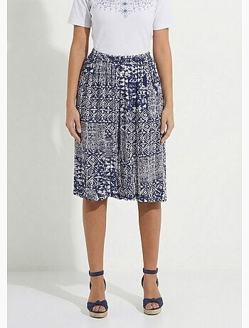 Jupe-culotte ceinture élastiquée imprimée - Afibel