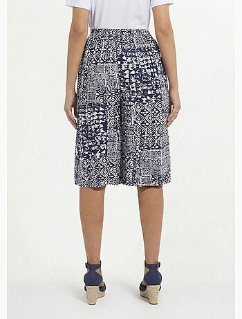 Jupe-culotte ceinture élastiquée imprimée - Afibel