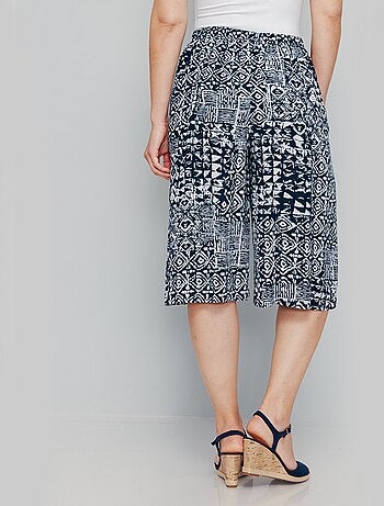 Jupe-culotte ceinture élastiquée imprimée