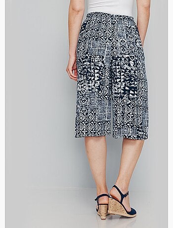 Jupe-culotte ceinture élastiquée imprimée