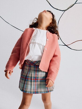 Jupe-culotte en coton à carreaux