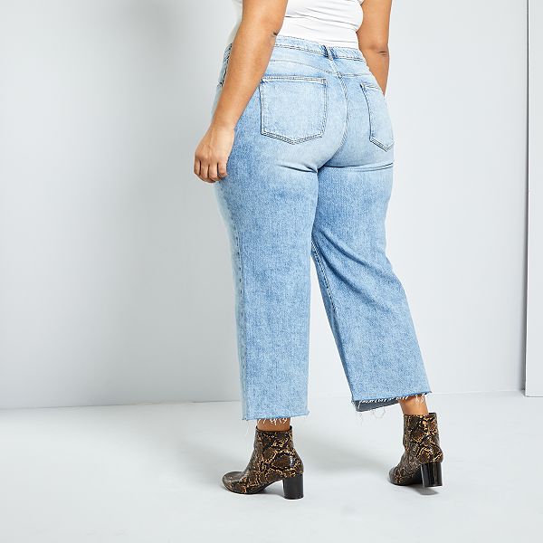 Jupe culotte en jean Grande taille femme - bleu - Kiabi ...