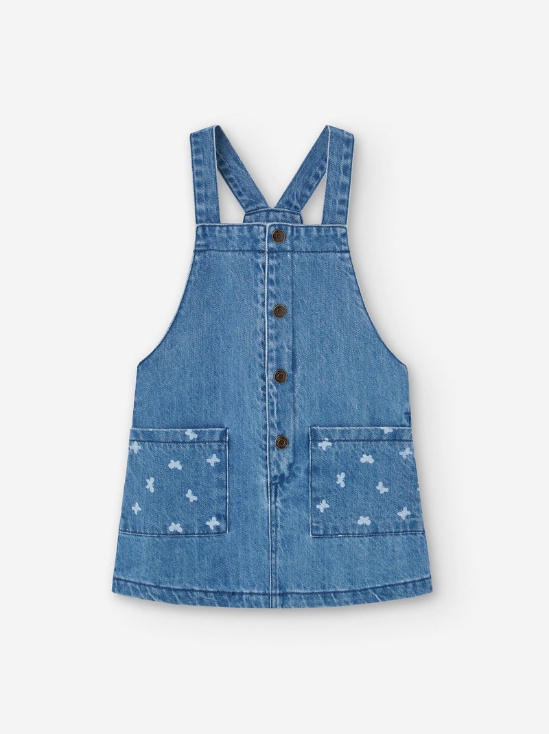 Jupe-Culotte en Jean Détails de Papillons Bleu - Kiabi