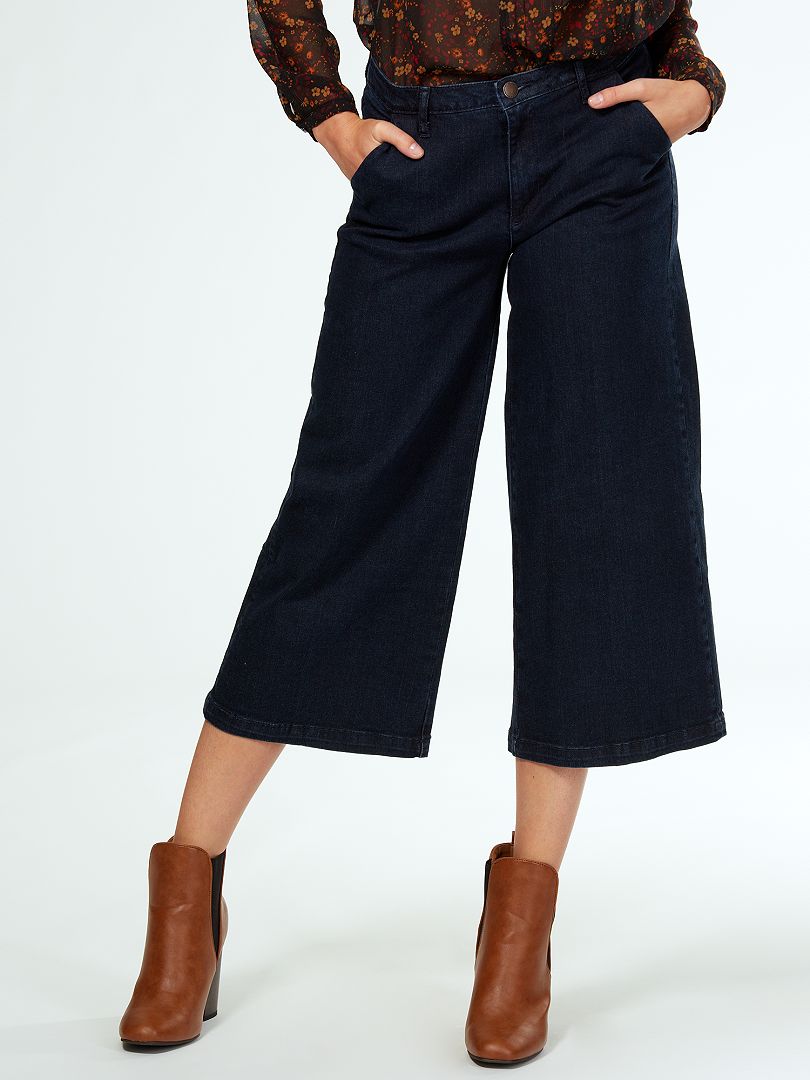 Jupe culotte en jean taille très haute - rinse - Kiabi - 15.00€