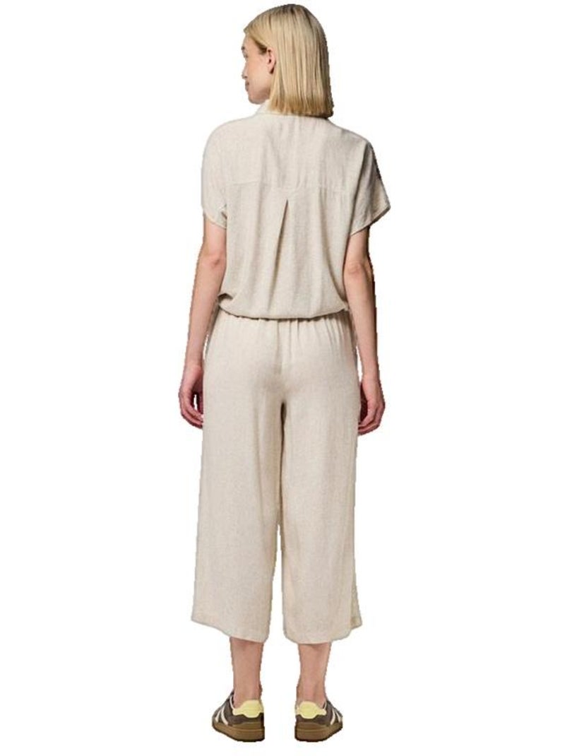 Jupe-culotte en lin mélangé Pieces Pia Beige - Kiabi