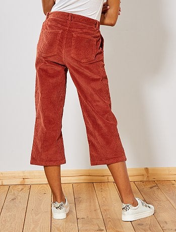 Jupe culotte en velours côtelé - Kiabi