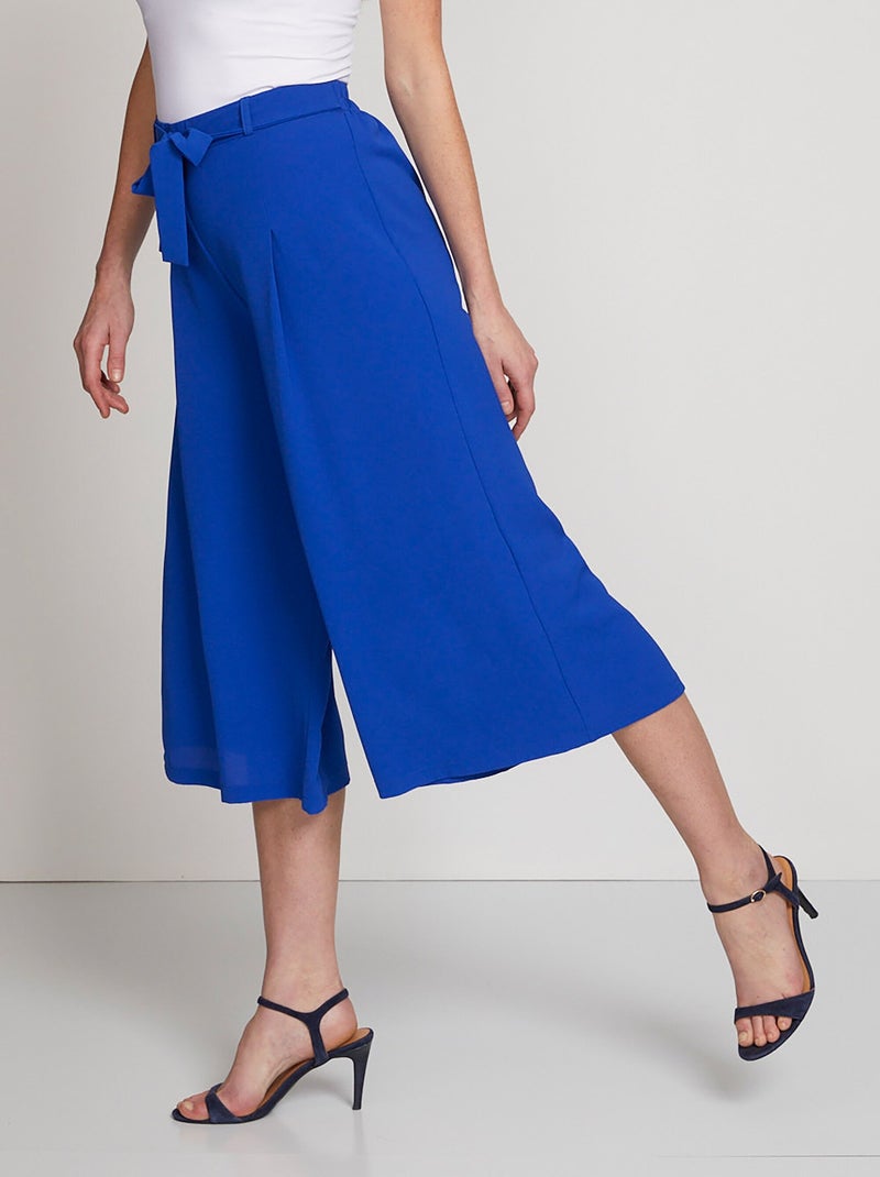 Jupe-culotte longue taille semi-élastiquée - Afibel Bleu - Kiabi