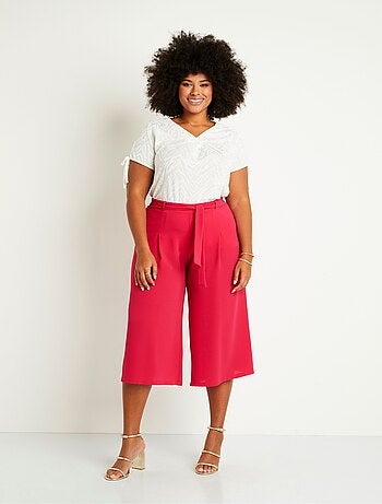 Jupe-culotte longue taille semi-élastiquée