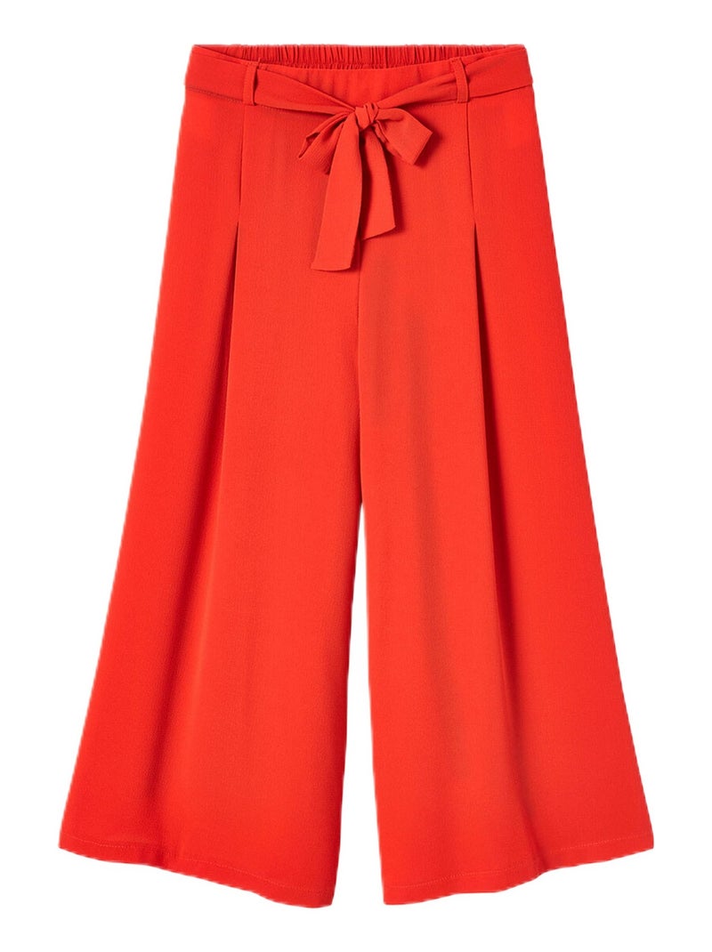Jupe-culotte longue taille semi-élastiquée Rouge - Kiabi