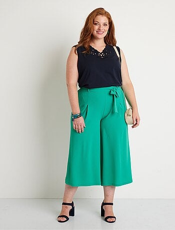 Jupe-culotte longue taille semi-élastiquée
