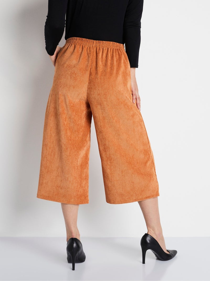 Jupe-culotte longue velours milleraies - Afibel Marron caramel - Kiabi