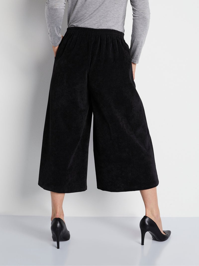 Jupe-culotte longue velours milleraies - Afibel Noir - Kiabi
