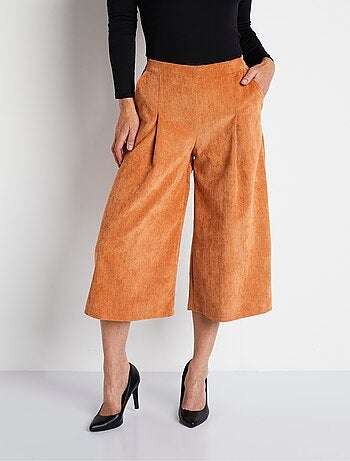 Jupe-culotte longue velours milleraies