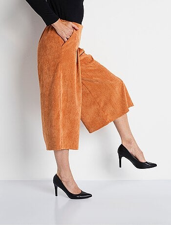 Jupe-culotte longue velours milleraies