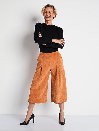 Jupe-culotte longue velours milleraies