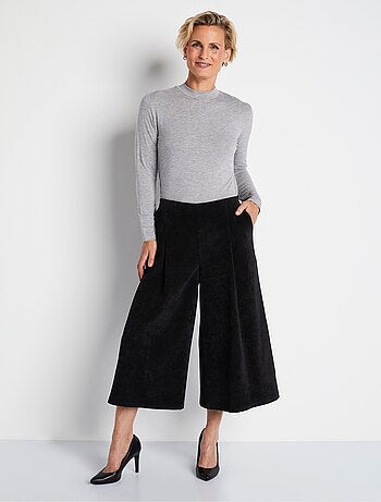 Jupe-culotte longue velours milleraies