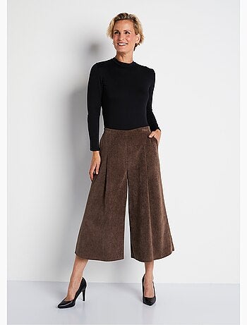 Jupe-culotte longue velours milleraies