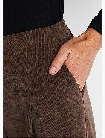 Jupe-culotte longue velours milleraies