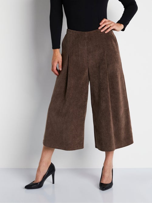 Jupe-culotte longue velours milleraies - Kiabi