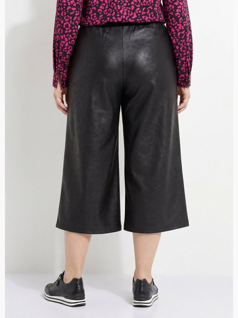 Jupe-culotte maille unie aspect peau - Afibel Noir - Kiabi