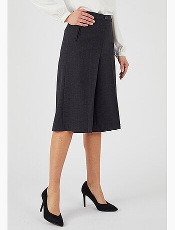 Jupe-culotte mélange laine bi-stretch - Damart