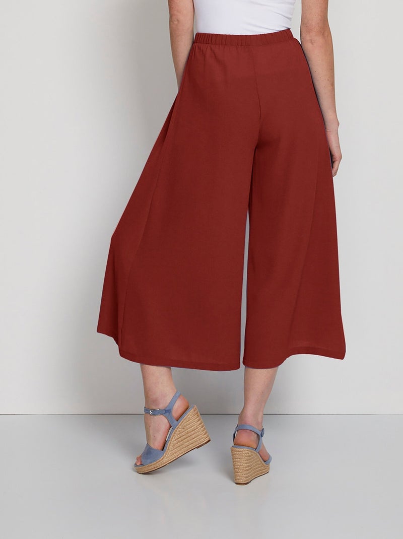 Jupe-culotte taille élastiquée ample - Afibel Rouge - Kiabi