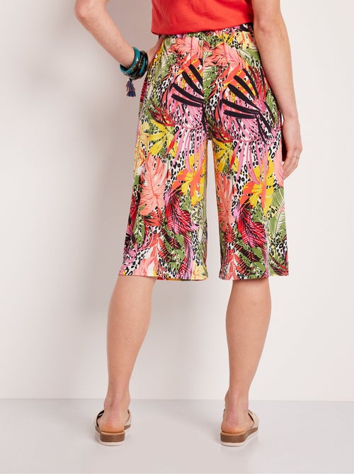 Jupe-culotte taille élastiquée floral et peau de bête - Afibel - Kiabi