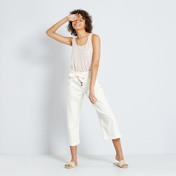 Jupe culotte taille haute Femme - BLANC - Kiabi - 10,80€