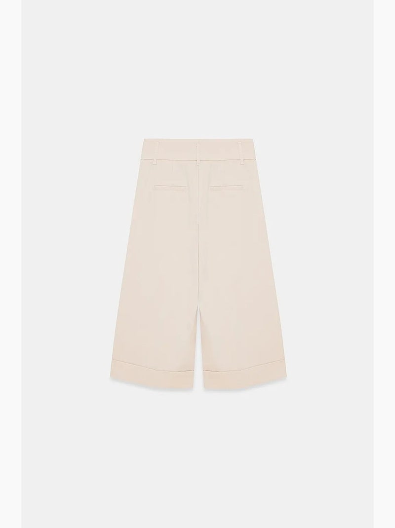 Jupe-culotte taille haute en crêpe dilvin Beige argile - Kiabi