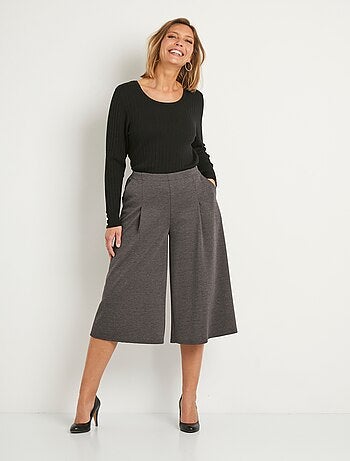 Jupe-culotte taille semi-élastiquée maille milano - Afibel